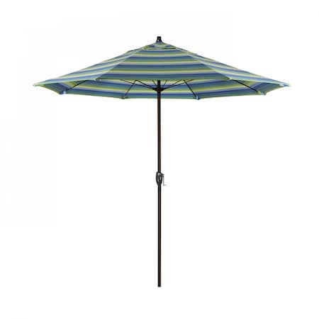 California Umbrella 7.5' Bronze Aluminum Market Patio Umbrella, Sunbrella Seville Seaside 194061336373
